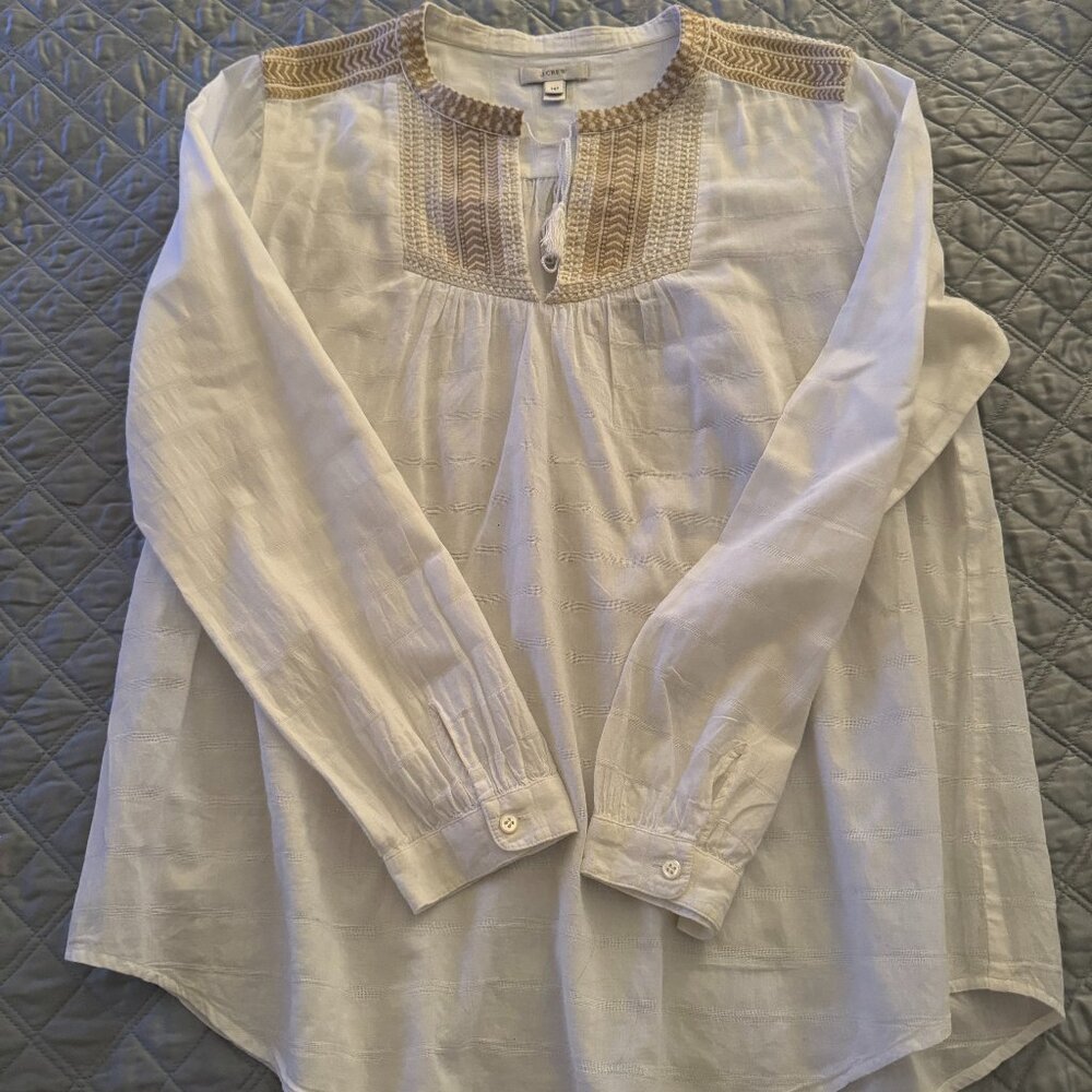Womens White Cotton gauze tunic